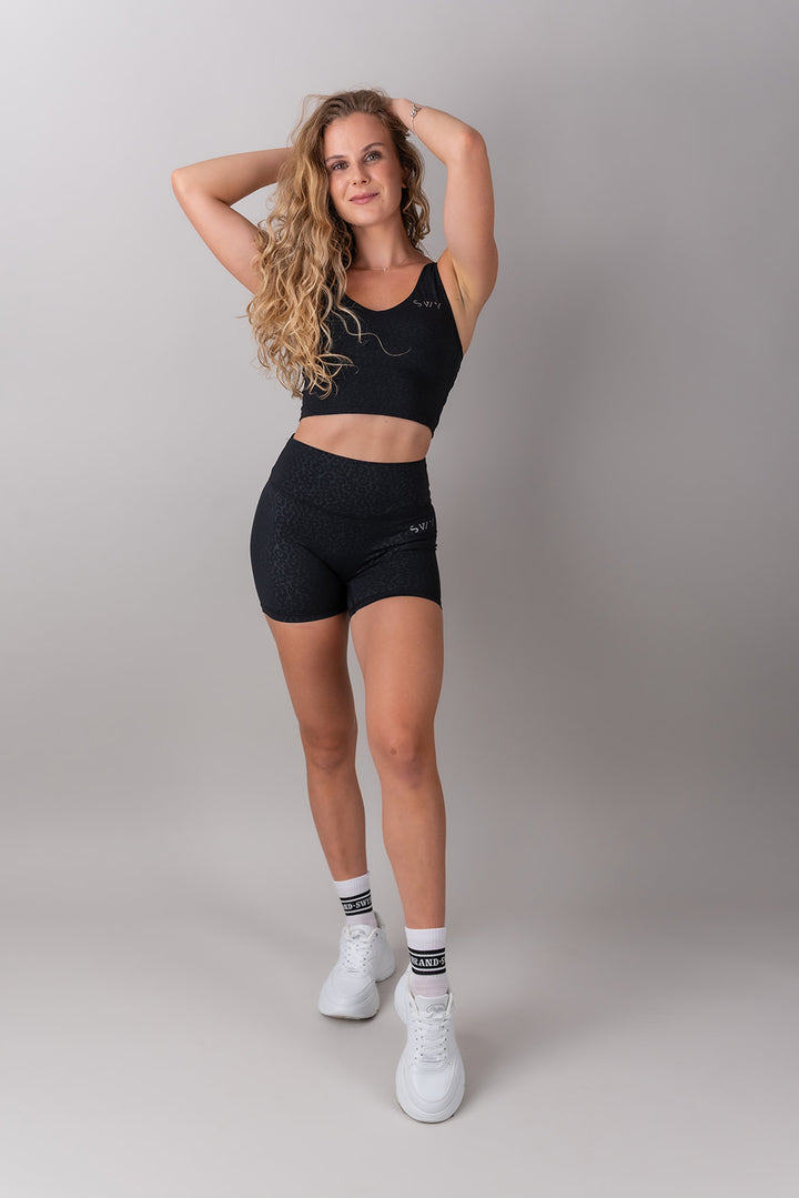 Leopard Shorts with hidden scrunch