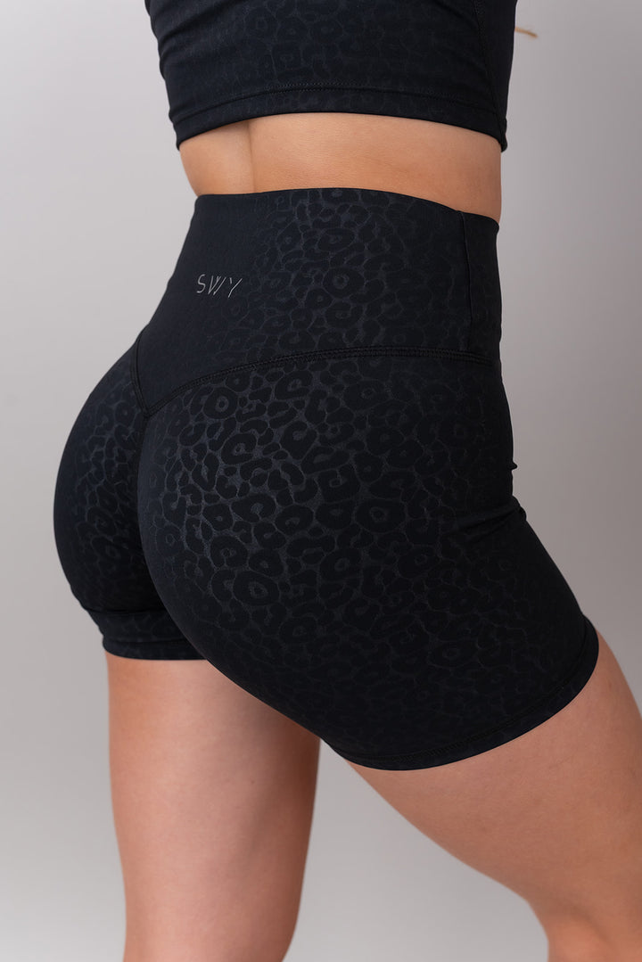 Leopard Shorts with hidden scrunch