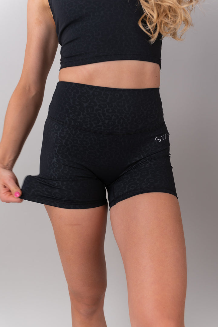 Leopard Shorts with hidden scrunch