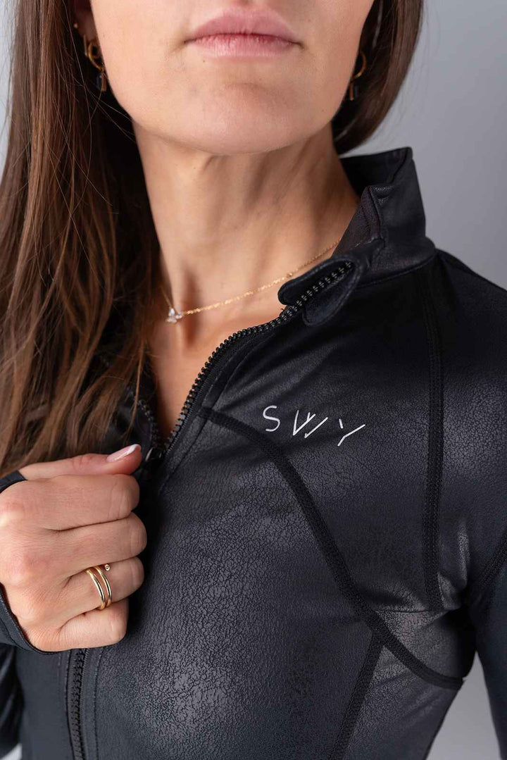 Leather Majica z zadrgo