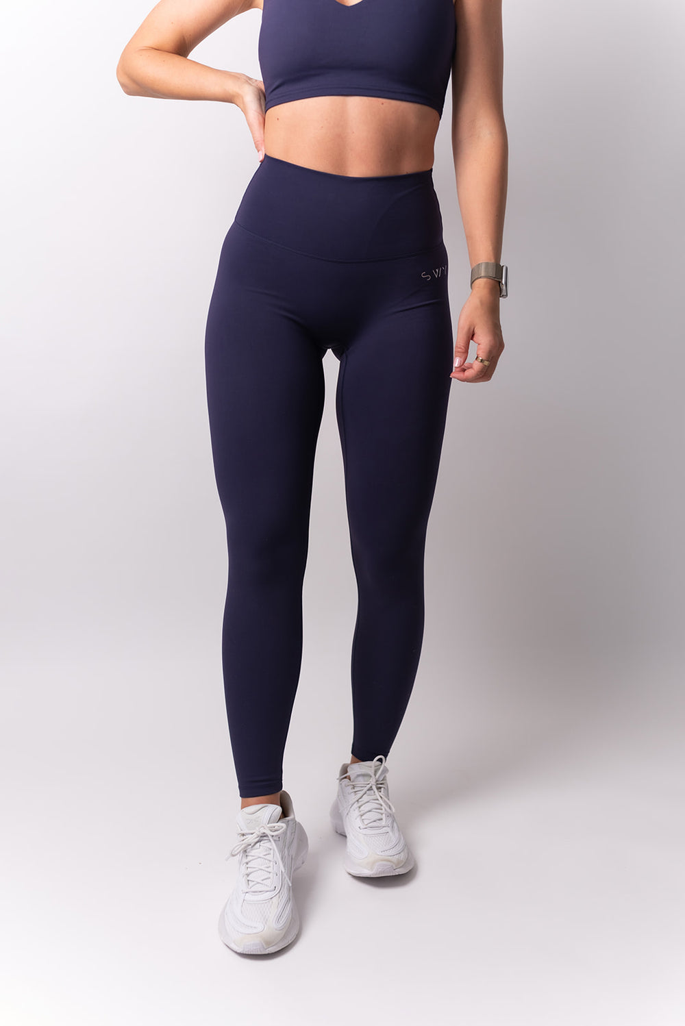 Softline Scrunch Leggings from the Softline collection in blue color designed to emphasise the woman's figure 