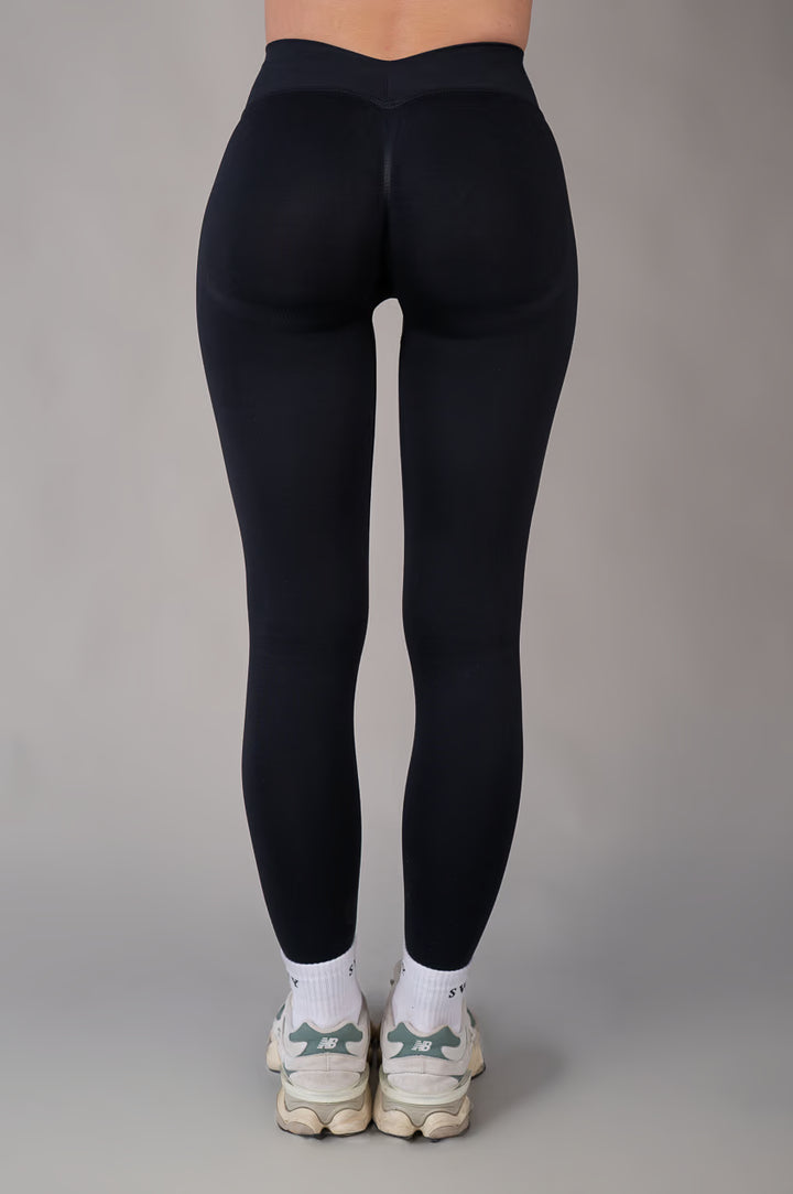 Black Bum Leggings, back view 