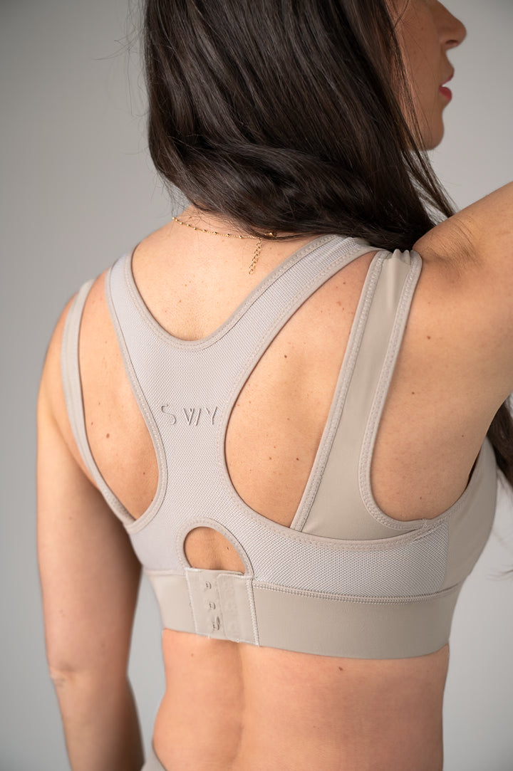 High support bra Taupe, back details