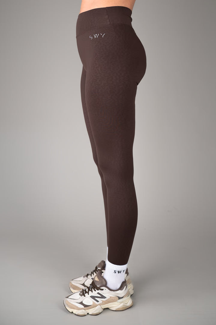 Brown Leopard No scrunch Leggings side