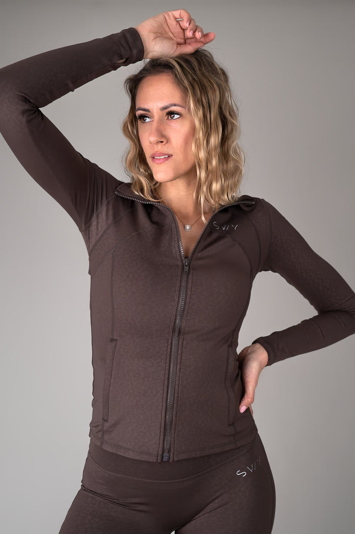 Brown Leopard Shirt with zip