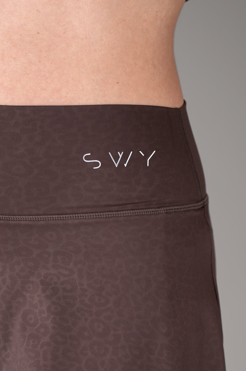 Brown Leopard Skirt logo detail