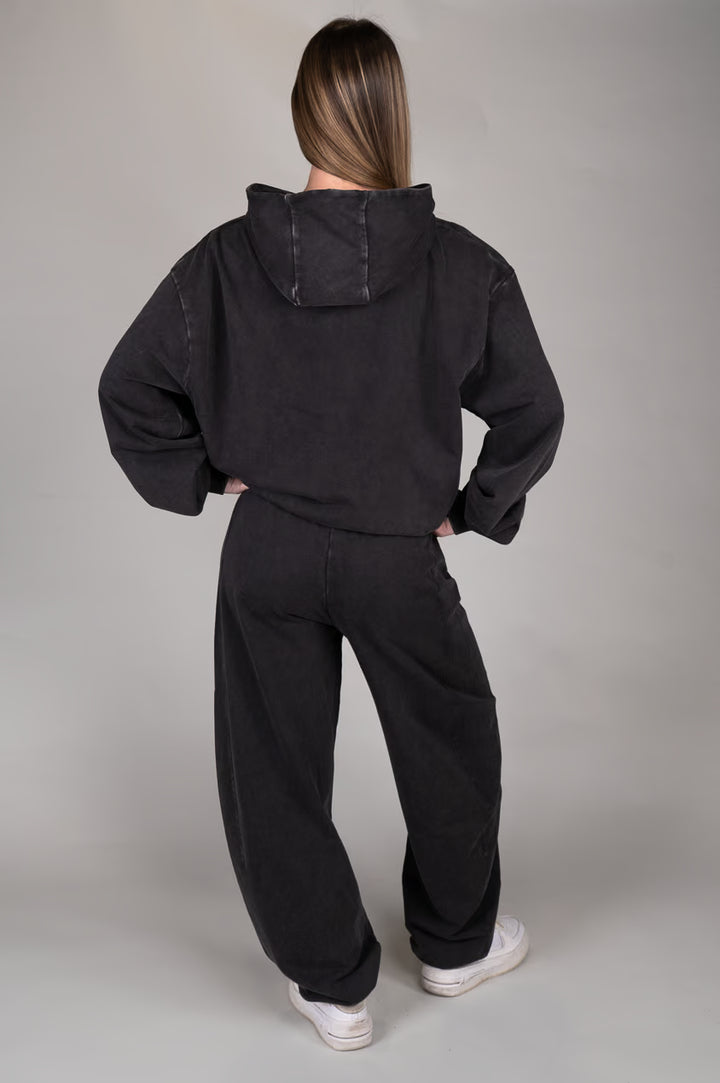 Washed Black Hoodie outfit back view